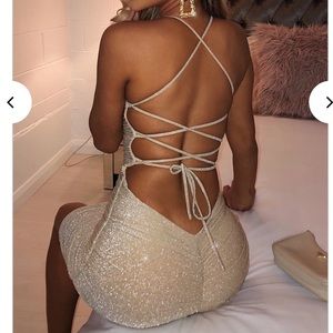 Tati Mini Gold Sparkle Dress